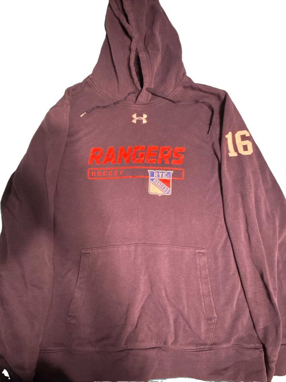 Reebok NHL New York Rangers Navy Red Hoodie L